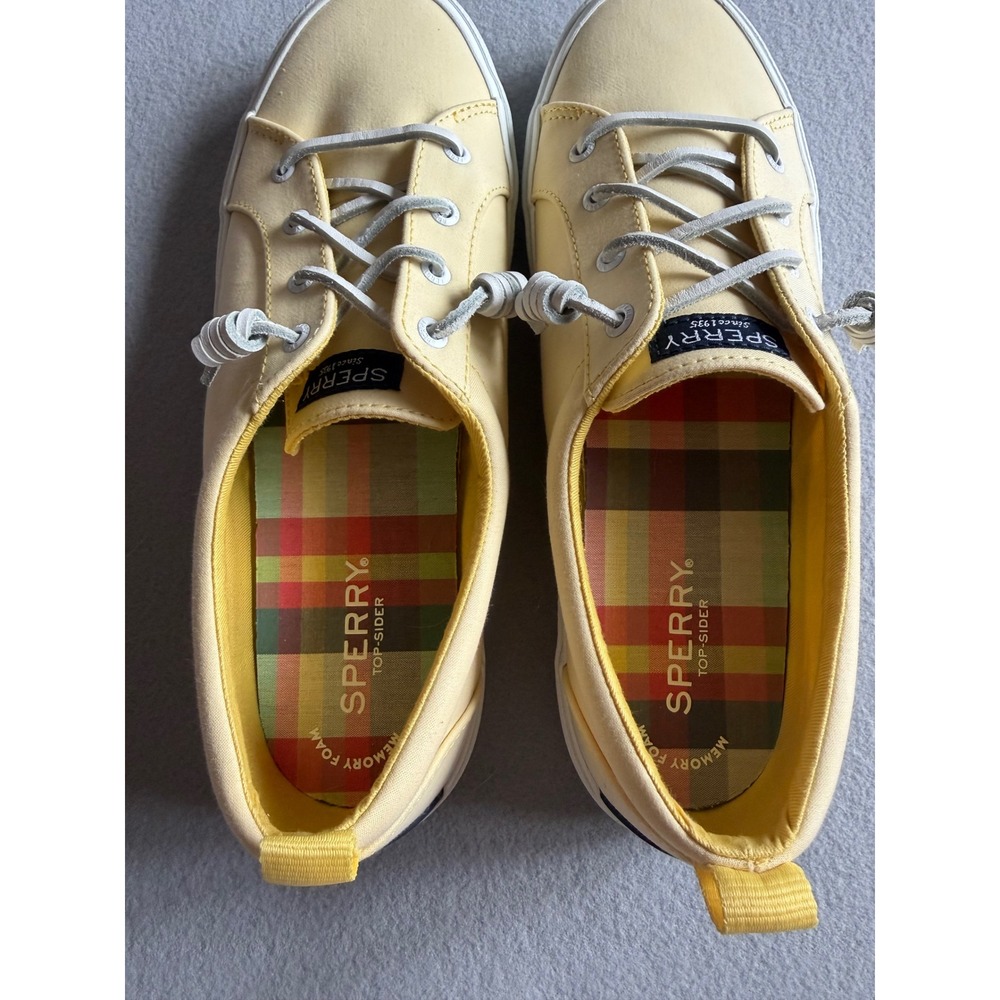 Sperry Crest Vibe Yellow Canvas Sneakers Womens 9.5  Low Top Shoes - Picture 7 of 8